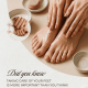 Pair of hands and feet exfoliated with scrub, in a decorative setting with flowers.